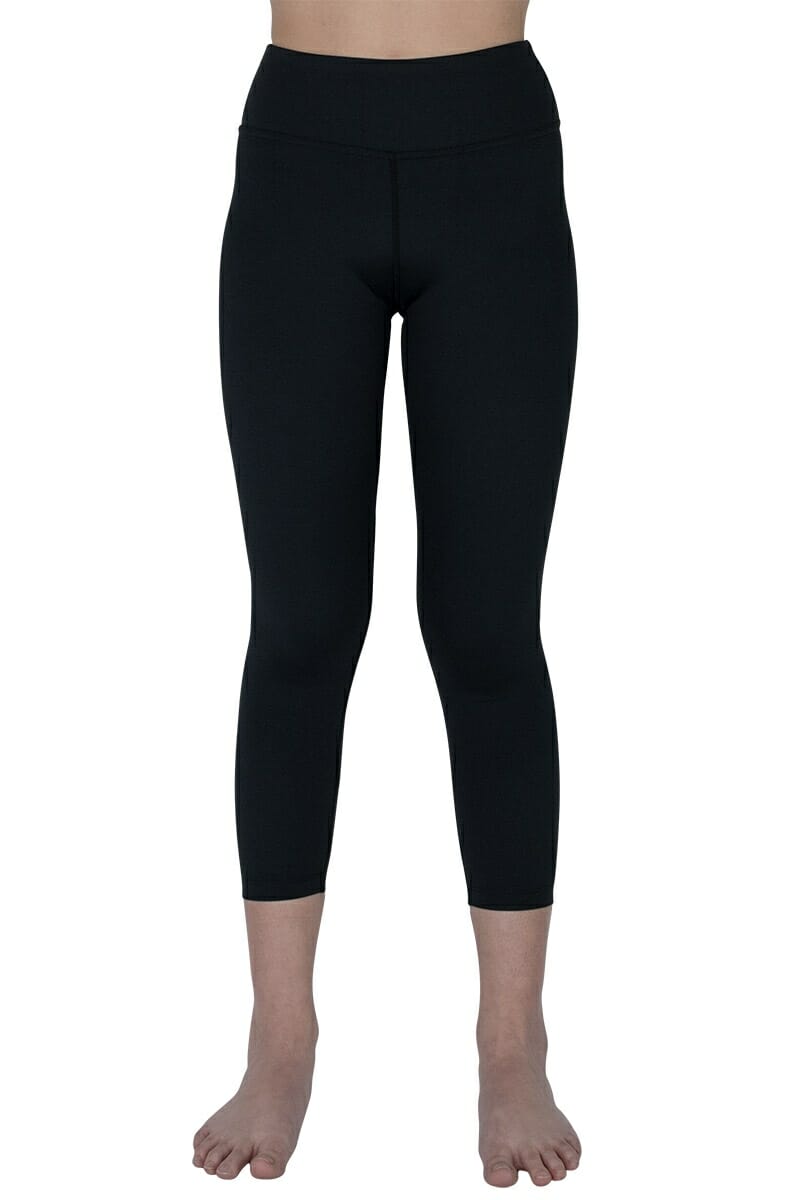 Black 7/8 Solid-Color Leggings by Chandra Yoga & Active Wear