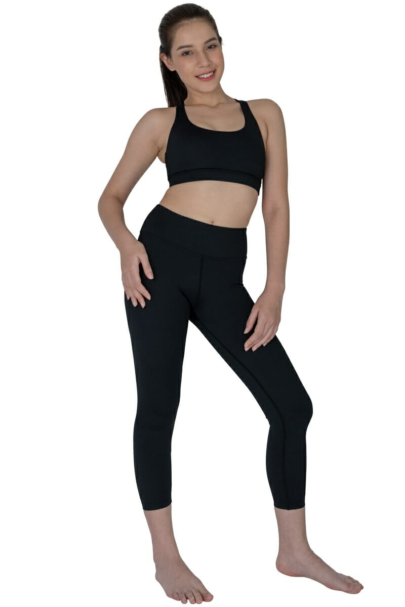 Black Crisscross Yoga Bra and Leggings Activewear – Mystique-Online