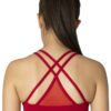 Criss-Cross Mesh Sports Bra in Red color back