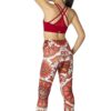 Criss-Cross Mesh Sports Bra in Red color with leggings