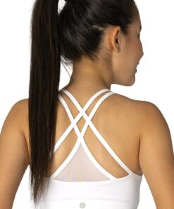 Criss-Cross Mesh Bra in White back