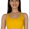 Criss-Cross Sports Bra in Mustard color front