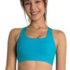 Criss-Cross Sports Bra in color Ocean front view