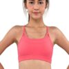 Cross-Strap Sports Bra in Coral front view