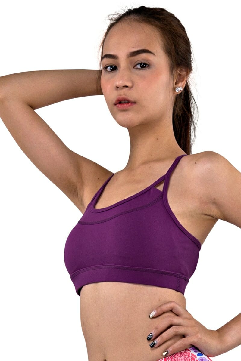 Criss-Cross Sports Bra in color Cobalt by Chandra Yoga & Active Wear