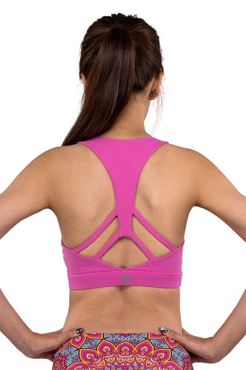 Chandra Yoga & Active Wear's Racerback Bra in Pink