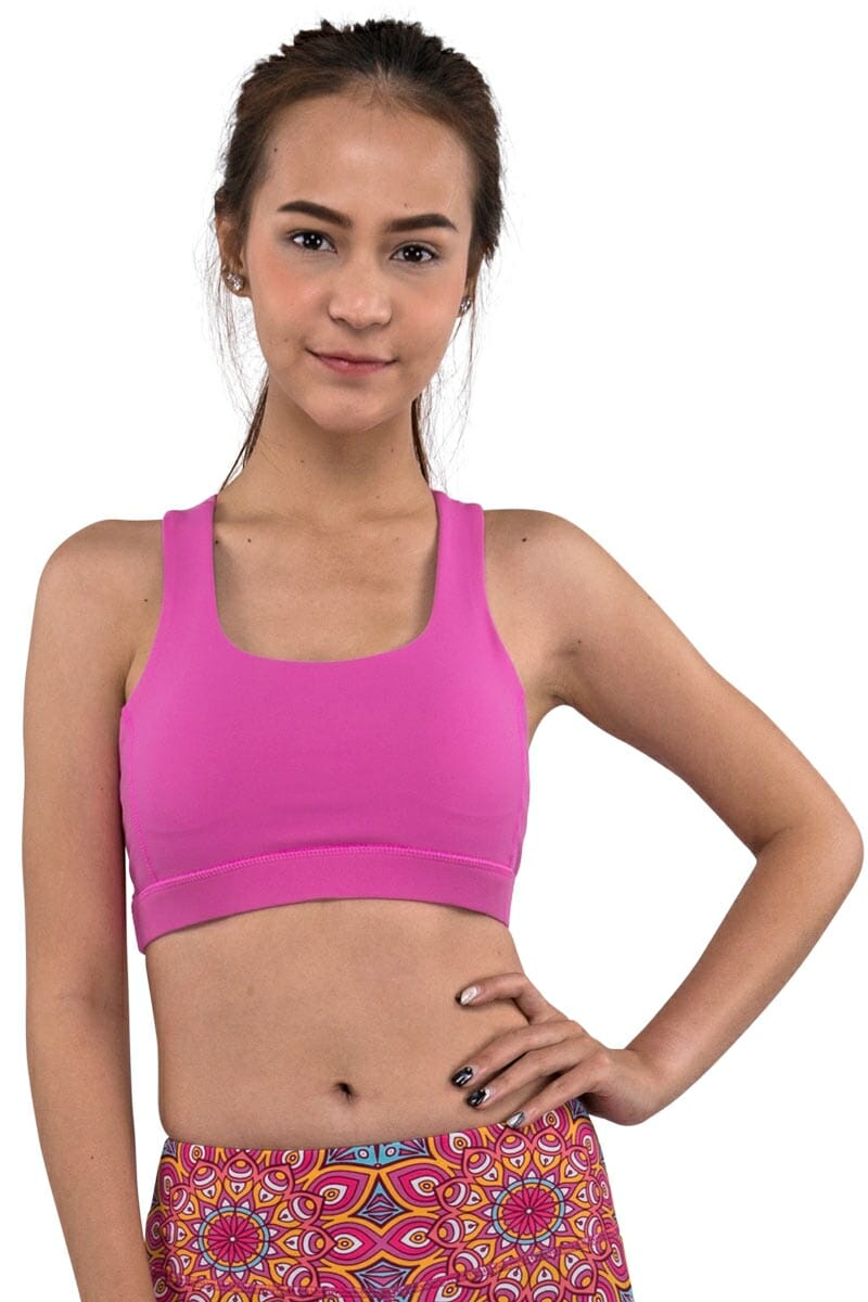 Chandra Yoga & Active Wear's Racerback DLX Sports Bra in Pink color