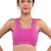 Racerback DLX Sports Bra in Pink front view