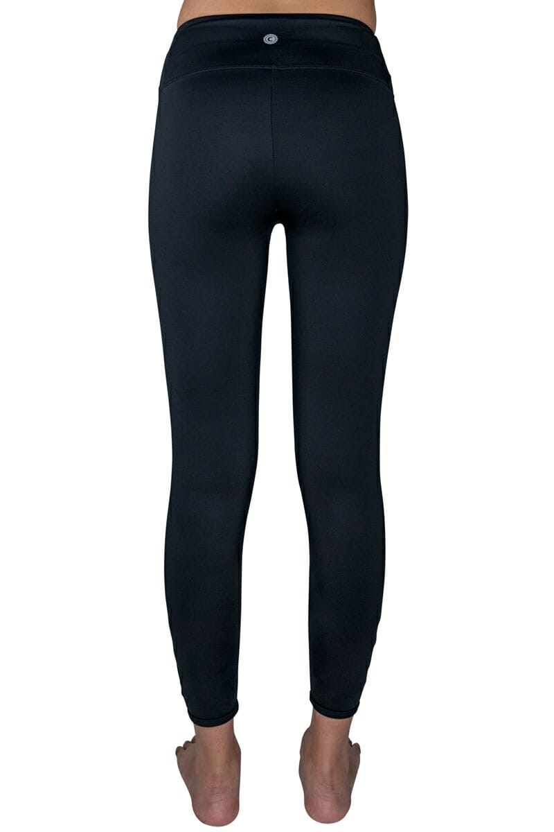Black Criss-Cross 7/8-length Leggings by Chandra Yoga & Active Wear