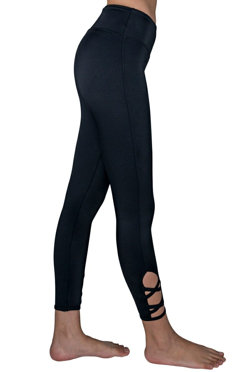 Leggings Park High Waisted Black&Charcoal Tight Criss-Crossing