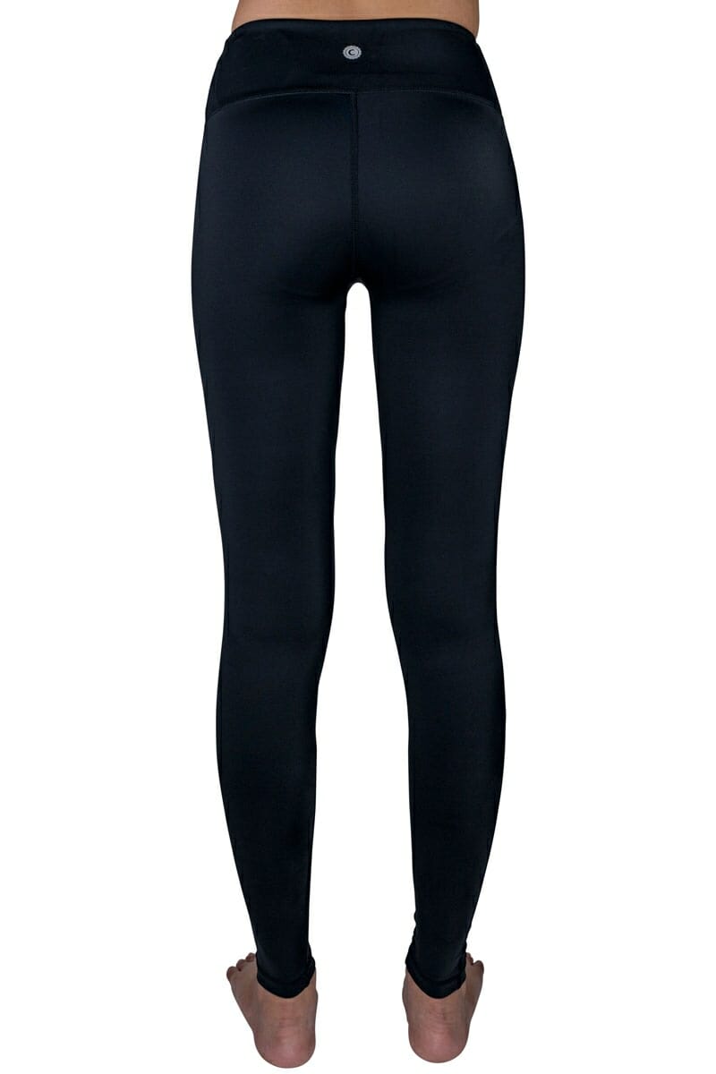 Roasted Arrowhead Truce Black Mesh Full-Length Leggings by Chandra Yoga & Active Wear