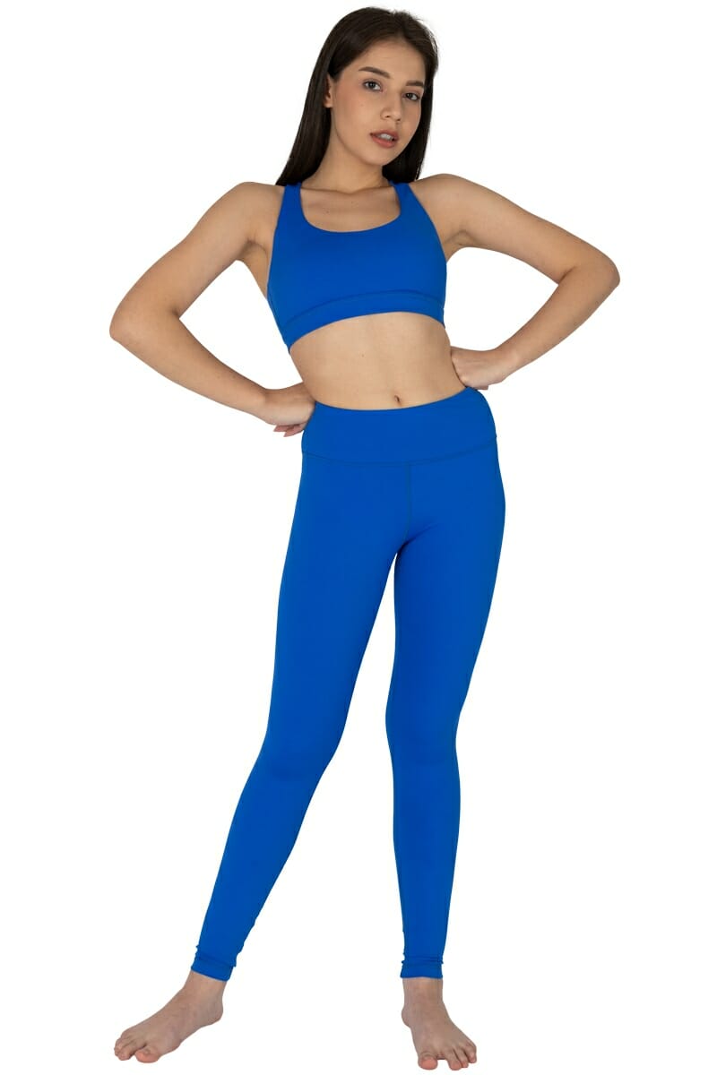 Racerback Sports Bra - Blue Cheetah - Chandra Yoga & Active Wear