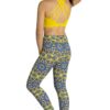 Mandala Sunshine Full-Length Printed Leggings & Lemon Criss-Cross Sports Bra back view