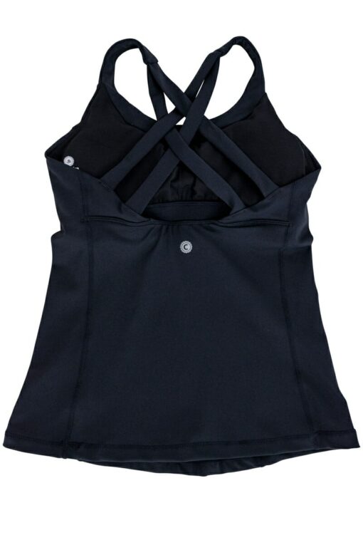 Double-Strap Sports Tank in black color