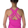 Double-Strap Sports Tank Top in Pink color back view
