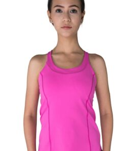 Double-Strap Sports Tank in Pink front view
