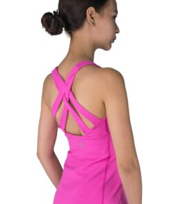 Double-Strap Sports Tank in Pink color side view