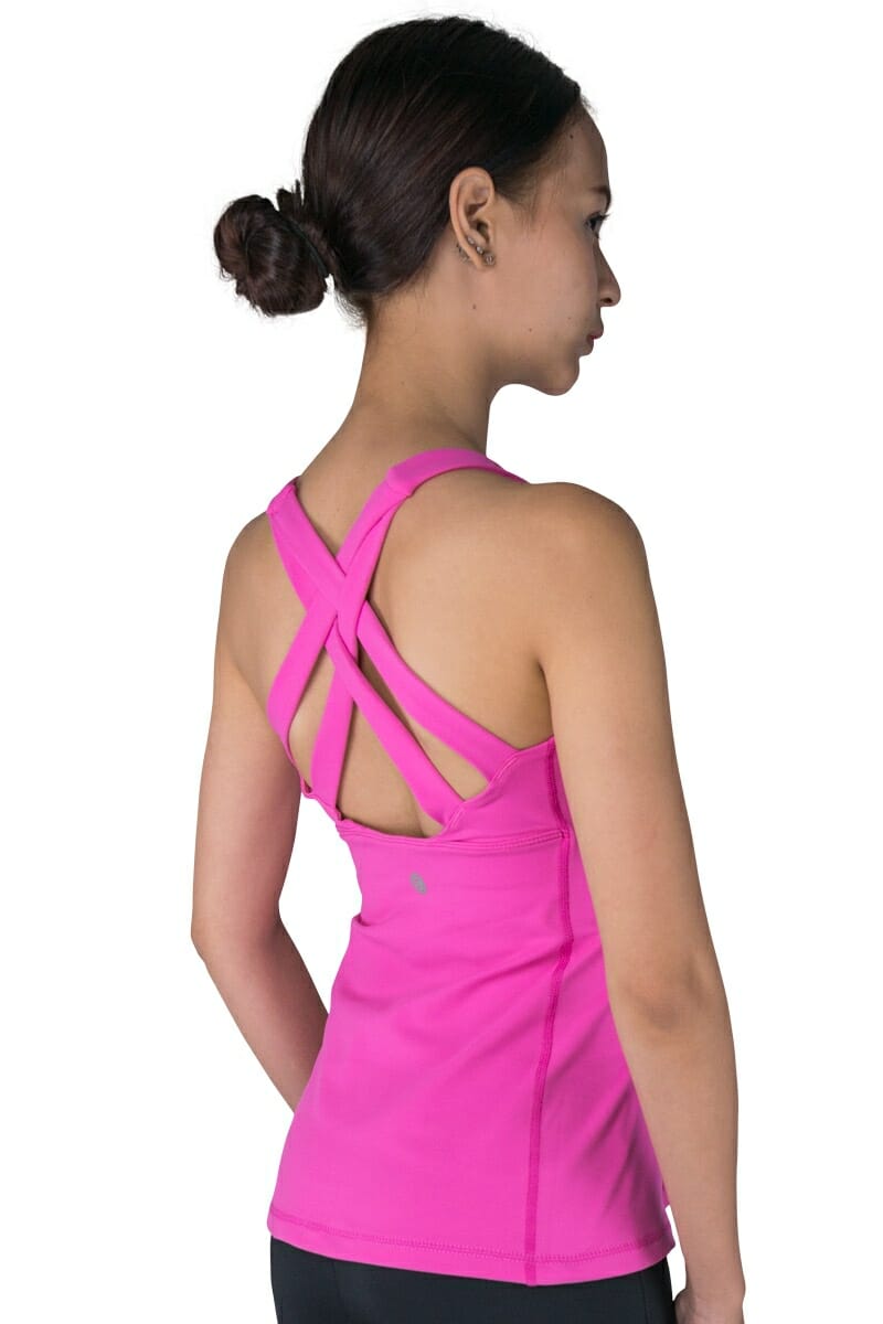 Double-Strap Sports Tank in Pink color by Chandra Yoga & Active