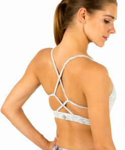 Cross-Strap Sports Bra in Marble color back side view