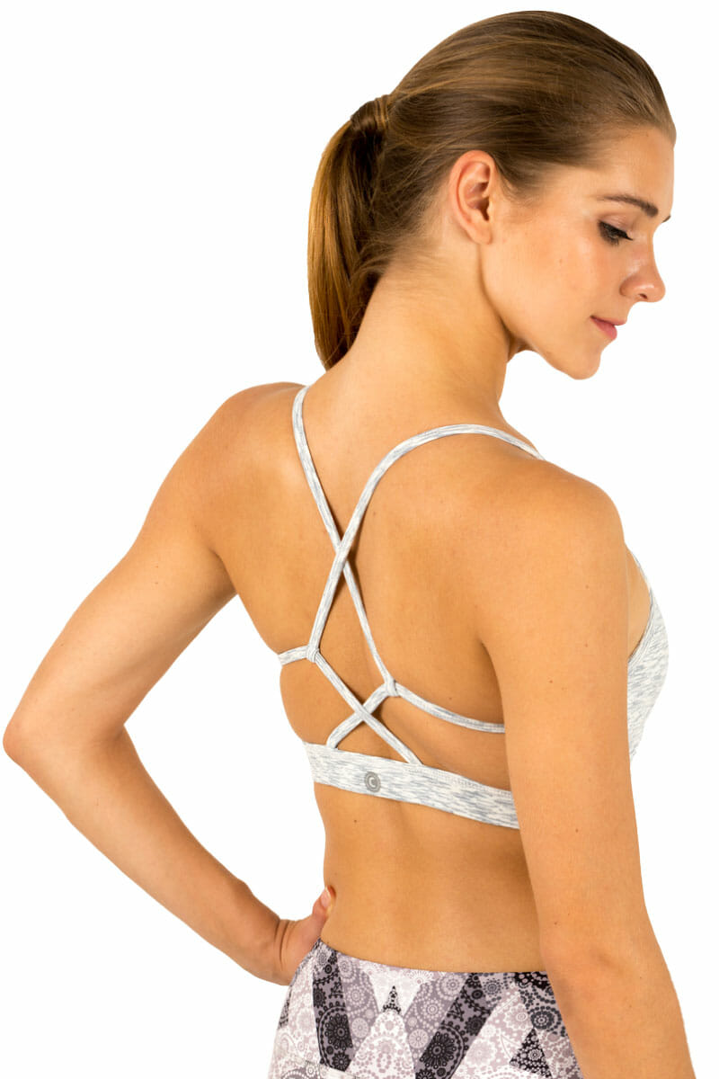 Cross-Strap Sports Bra in Marble color by Chandra Yoga & Active Wear