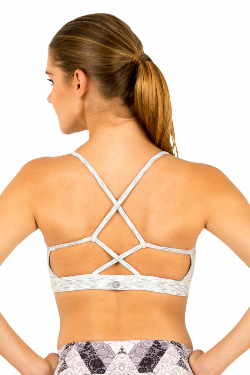 Cross-Strap Sports Bra in Marble color by Chandra Yoga & Active