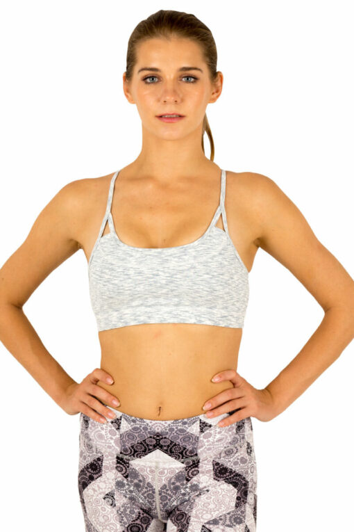 Cross-Strap Sports Bra in Marble color front view