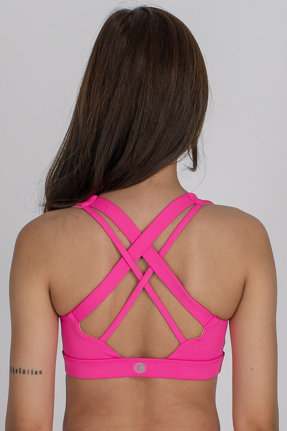 Double-Strap Sports Bra - Bubble Gum Pink - Chandra Yoga & Active Wear