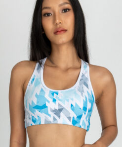 Front view of Puzzler Racerback Sports Bra by Chandra Yoga & Active Wear