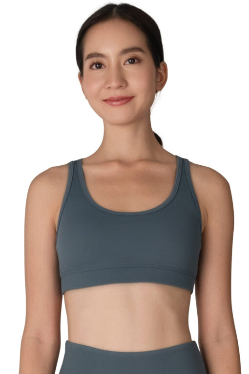Vertical Sports Bra in Slate front view