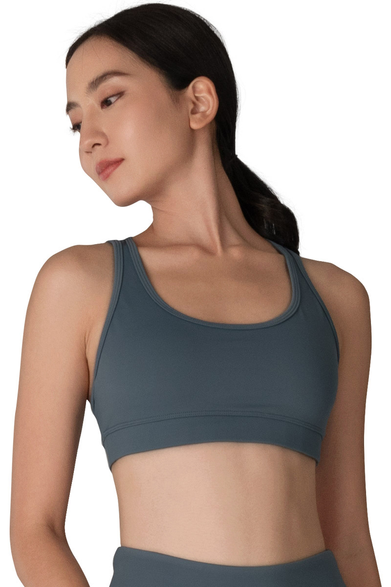 Vertical Sports Bra - Slate - Chandra Yoga & Active Wear