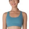 Vertical Sports Bra in Tiffany front view