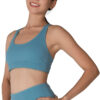 Vertical Sports Bra in Tiffany front view