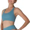 Vertical Sports Bra in Tiffany front view