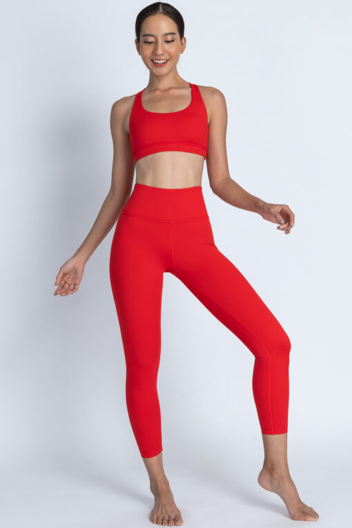 7/8 Leggings in color Apple with matching bra