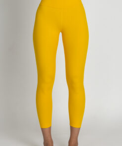 7/8 leggings in color mustard front view