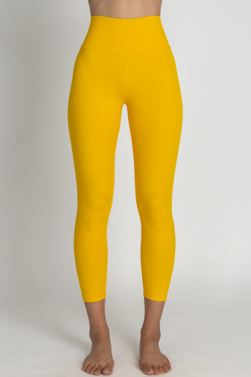 7/8 leggings in color mustard front view