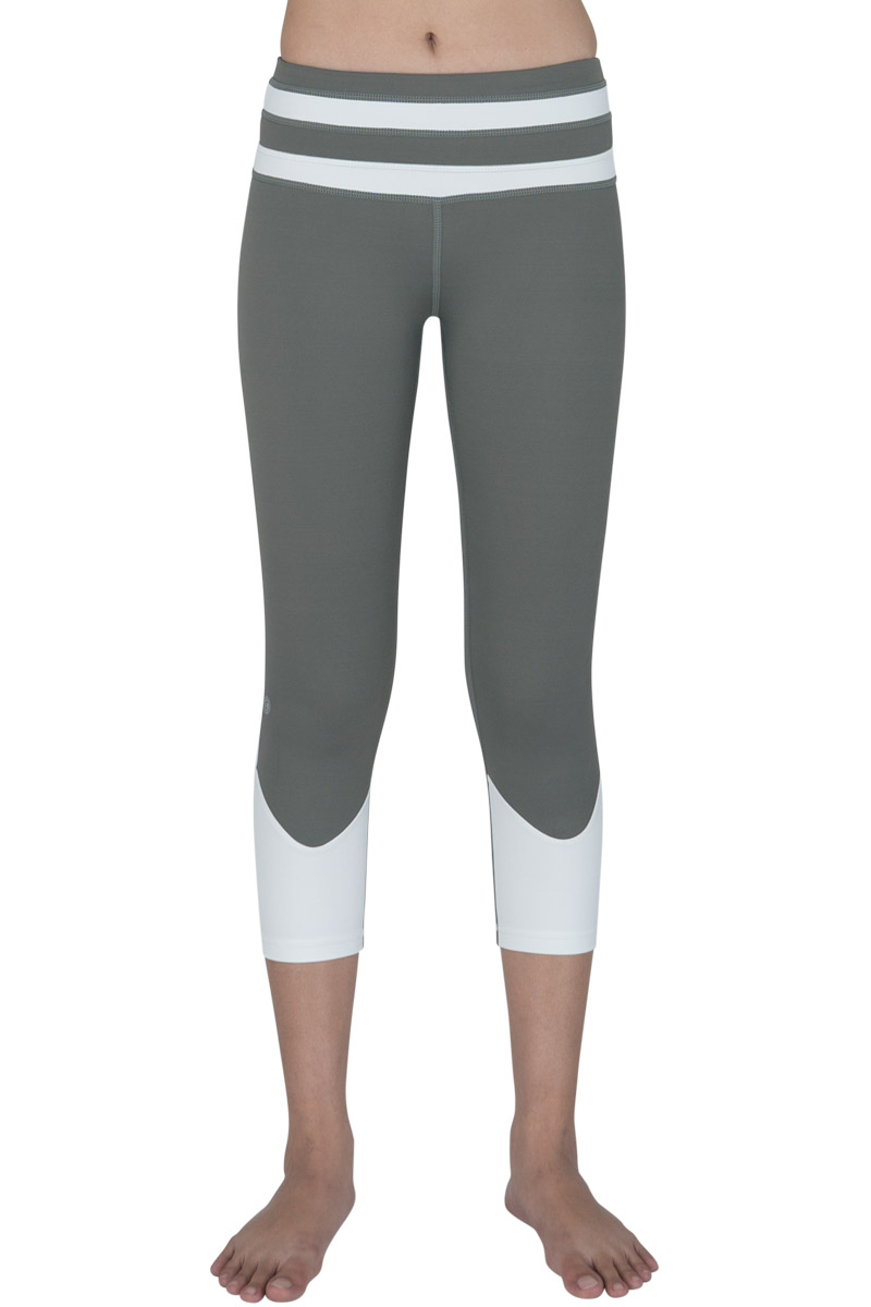 Slate Stripe 7/8 Leggings by Chandra Yoga & Active Wear