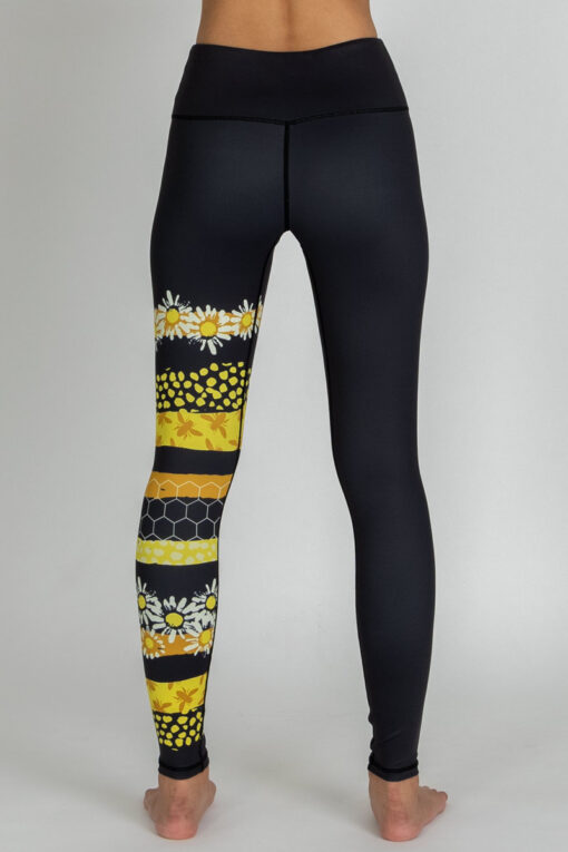 Back view of Beez full-length Leggings by Chandra Yoga & Active Wear