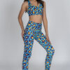 Blue Cheetah full-length Leggings showing the front with matching top