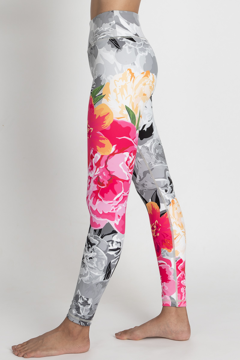 Floral Divergence Capri Printed Leggings by Chandra Yoga