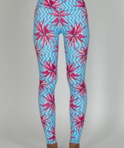 Front view of Flowergy full-length Leggings by Chandra Yoga & Active Wear
