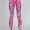 Front view of Party Paisley full-length Leggings by Chandra Yoga & Active Wear