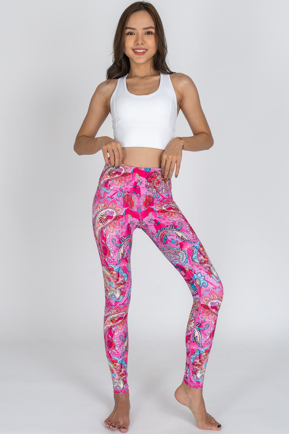 Party Paisley Full-Length Leggings - Chandra Yoga & Active Wear