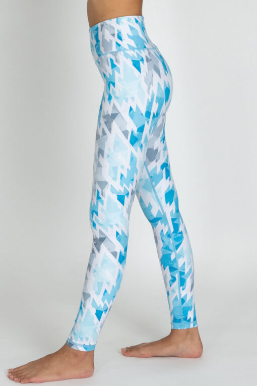 Side view of Puzzler full-length Leggings by Chandra Yoga & Active Wear