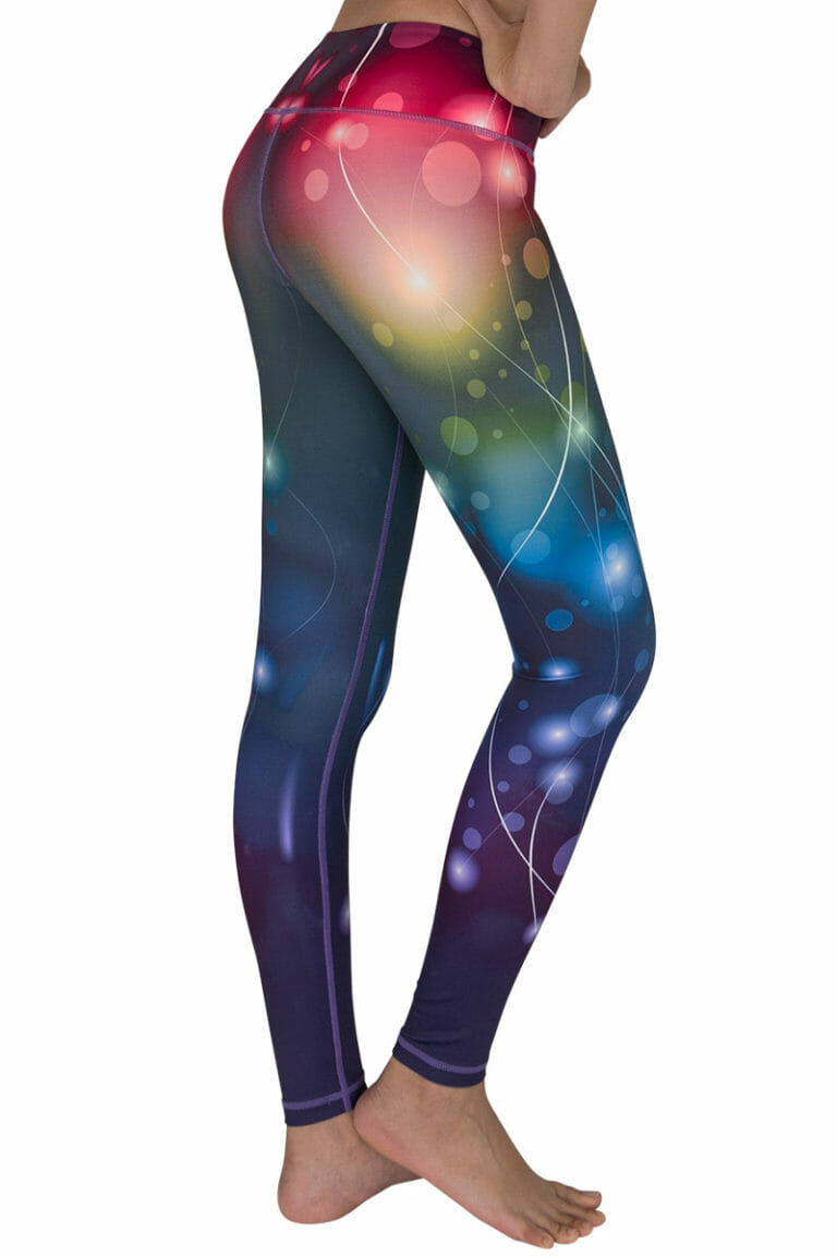 Side Rainbow Stripe Digital Print Yoga Leggings Elastic Slim Sweatpants