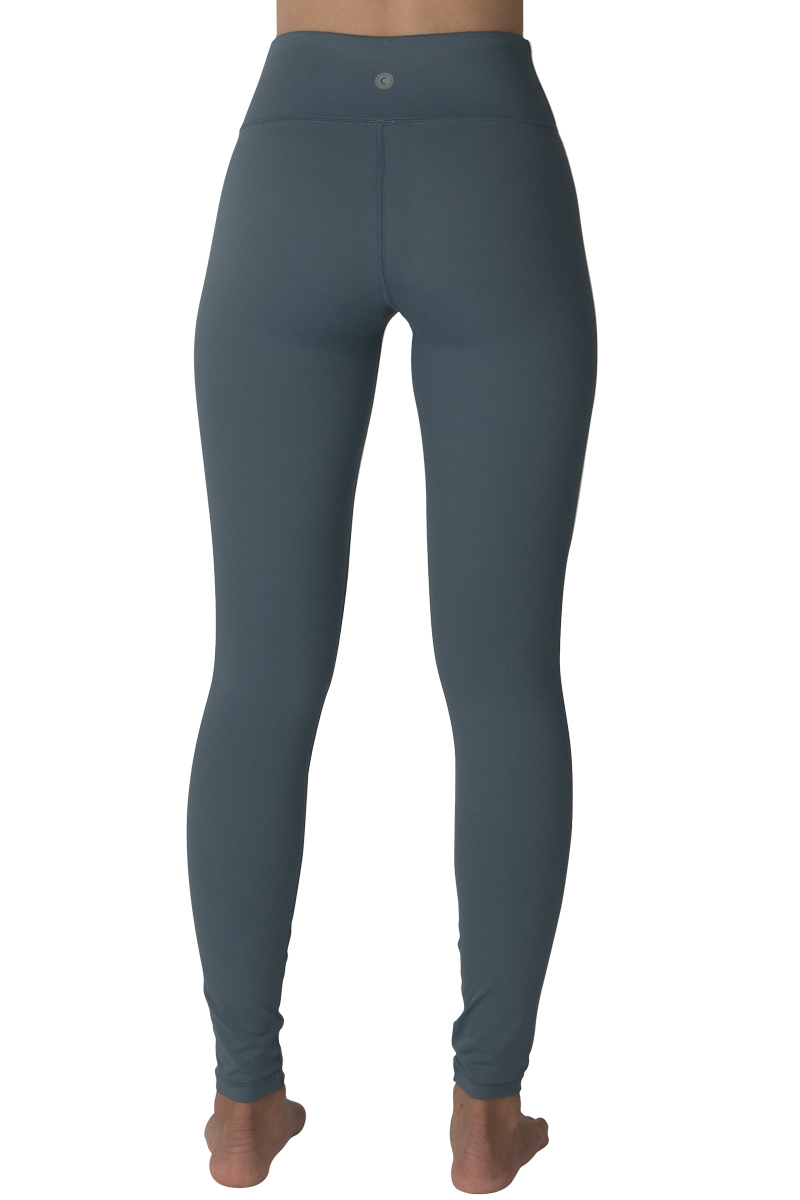 Slate Full-Length Solid Leggings - Chandra Yoga & Active Wear