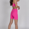 Bubble Gum Pink Fitness Shorts with matching Pink Sports Bra