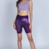 Royal Galaxy Fitness Shorts with Pastel Purple Sports Bra