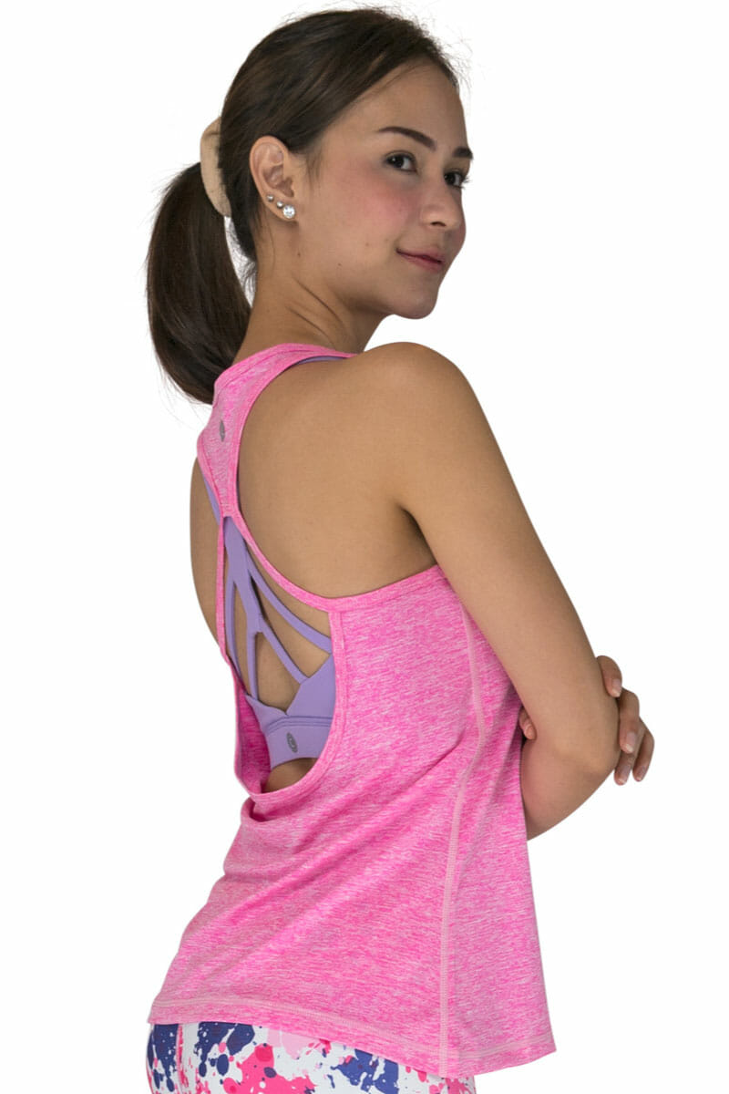 Lightweight Cover-Tank in Pink by Chandra Yoga & Active Wear