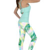 Open-Back Sports Tank in color Mint with leggings